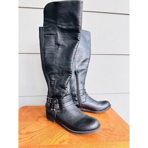 Women's 8 Black Tall Knee High Bucket Boots